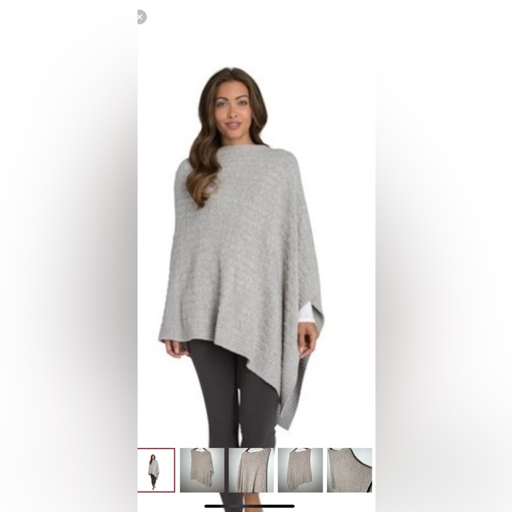 NWOT Barefoot Dreams Olive green OS cozy chic poncho-not gray as in the pic